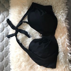 Merona XL black bikini top. Underwire.